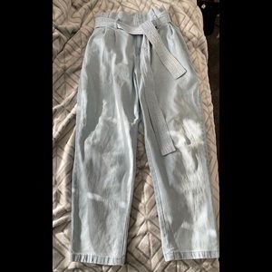 High Waisted Paper Bag Mom Jean